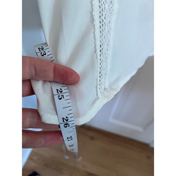 NEW English Laundry Women's S Short Sleeve Blouse Top White Ivory Grandma Sheer - Picture 7 of 14